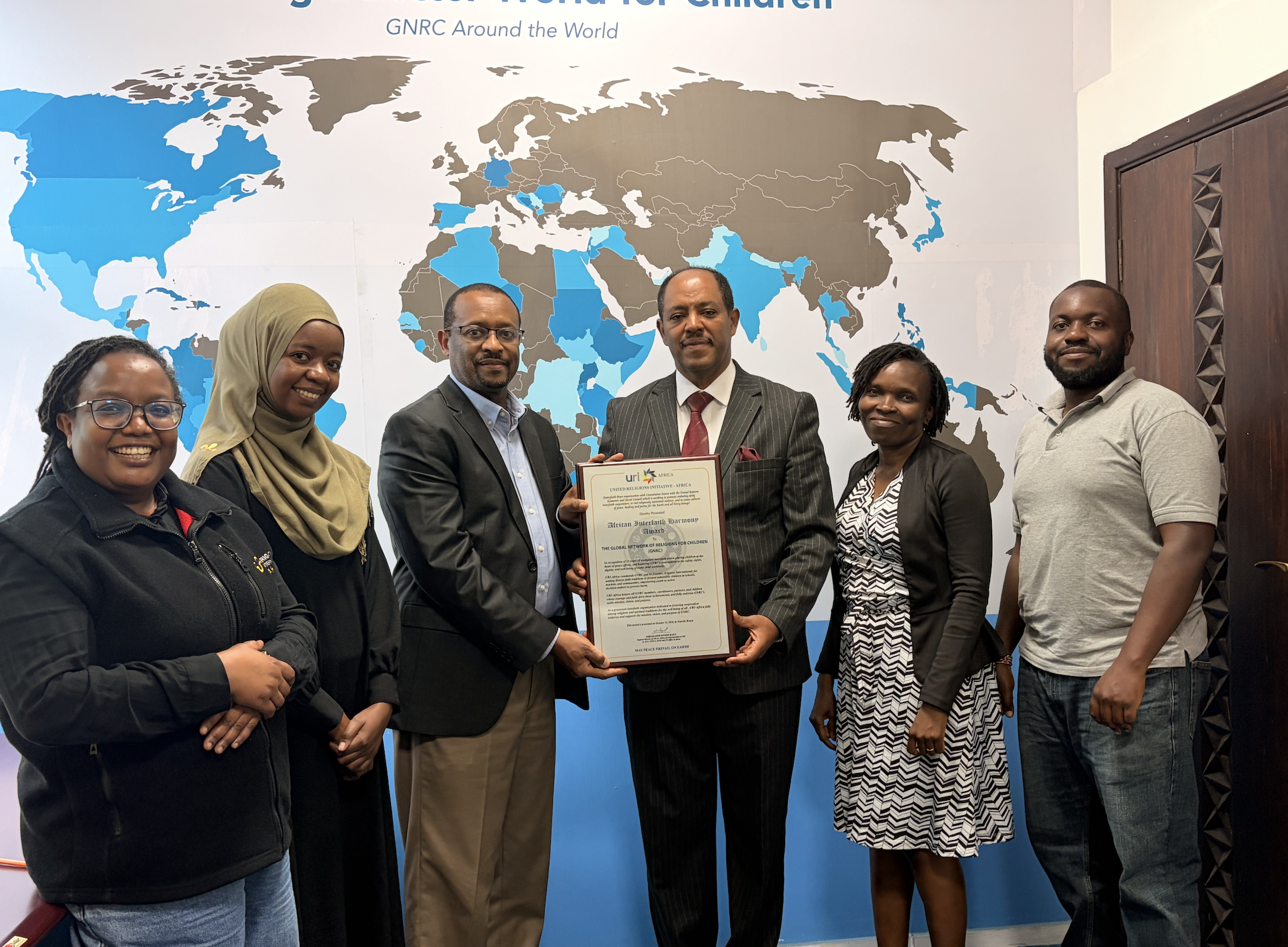 Global Network of Religions for Children Receives the African Interfaith Harmony Award from United Religions Initiative Africa